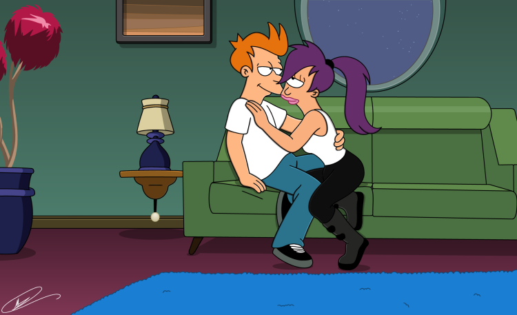 Futurama Lila Amy and Fry in 3d