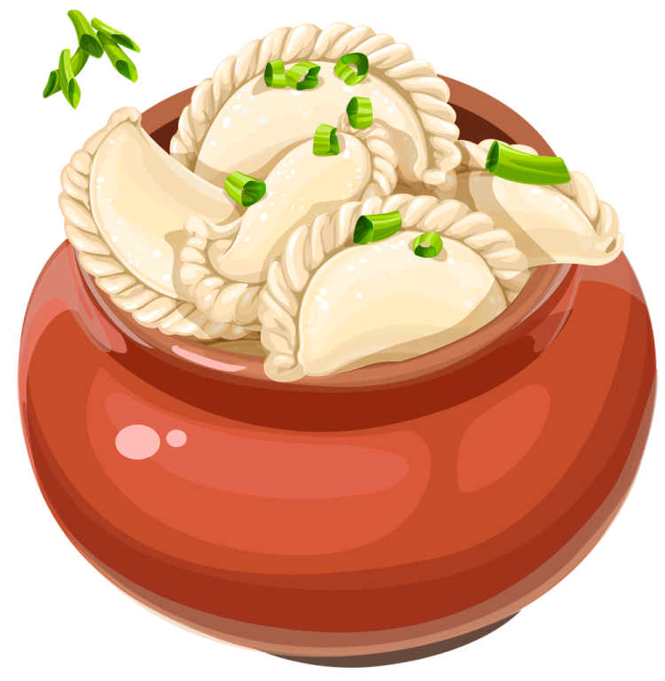 Dumplings in a plate vector