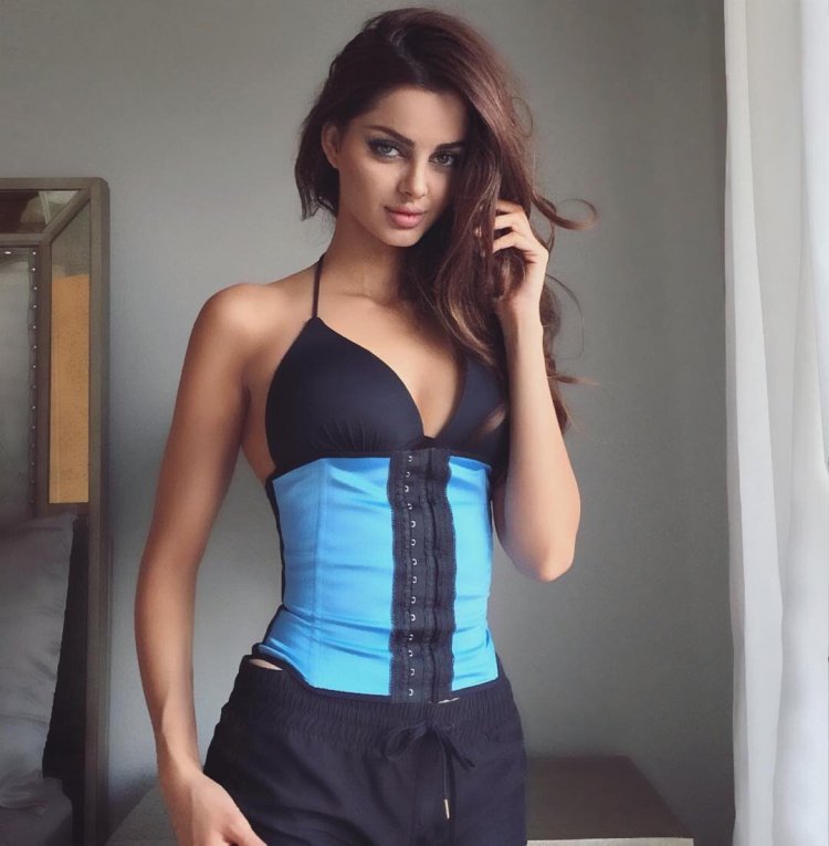 Makhlag Jaberi in a swimsuit