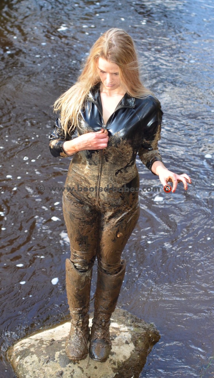High boots in mud