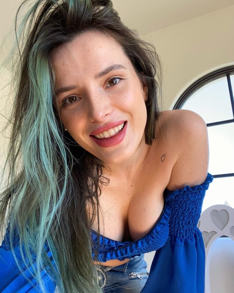 Bella Thorne Blue Bra