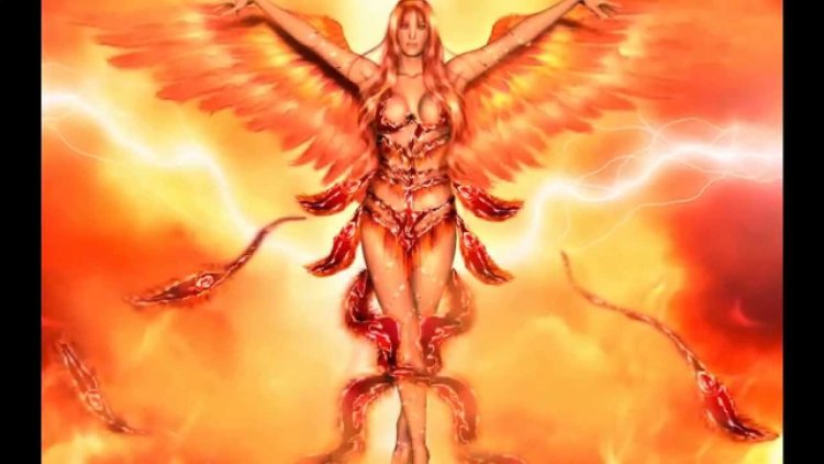 Girl with phenix wings