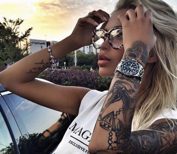 Blonde with a tattoo