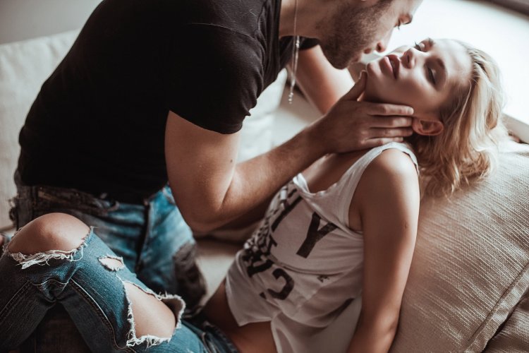 Girl in torn clothes