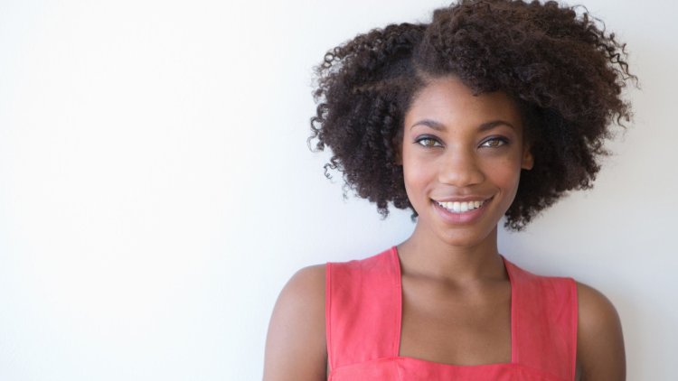 The black girl laughs