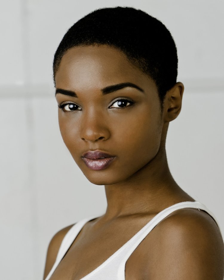 Black girl with short hair