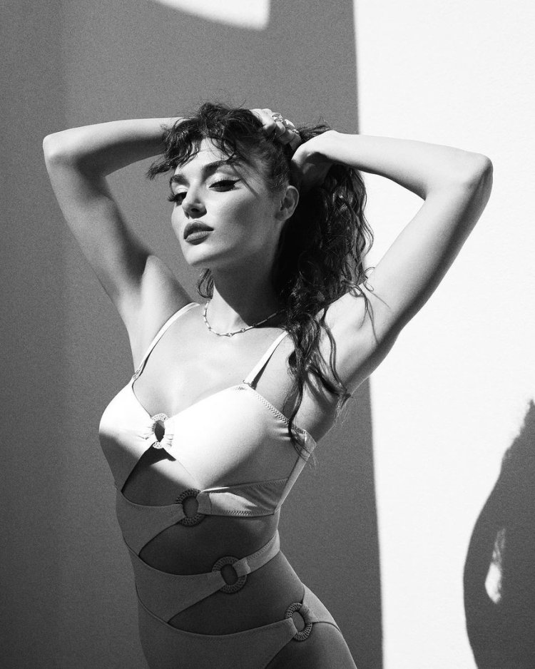 Hande Erçel in a swimsuit