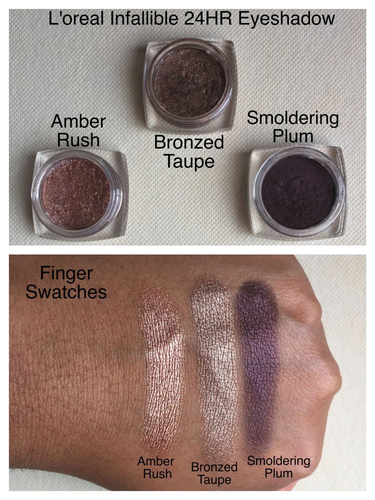 L'Oreal infallible eyeshadow - amber rush shadow reviews