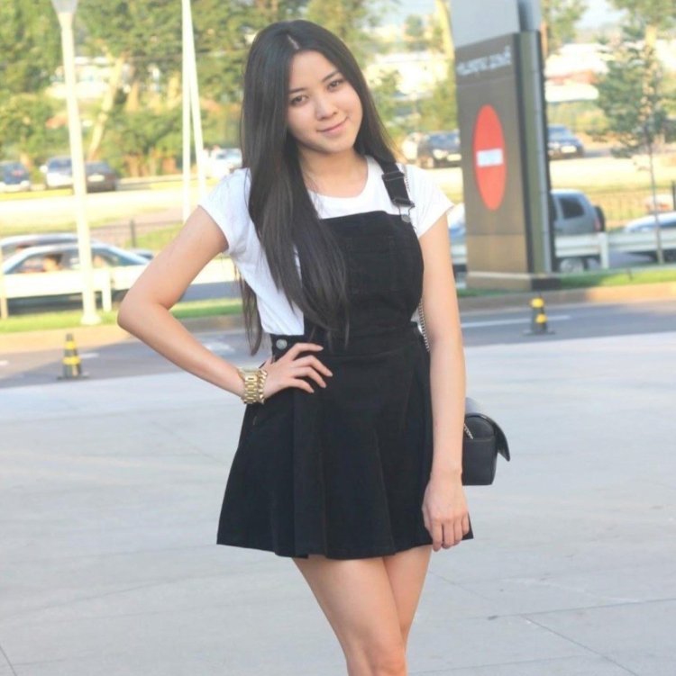 Kazakh girls in skirts