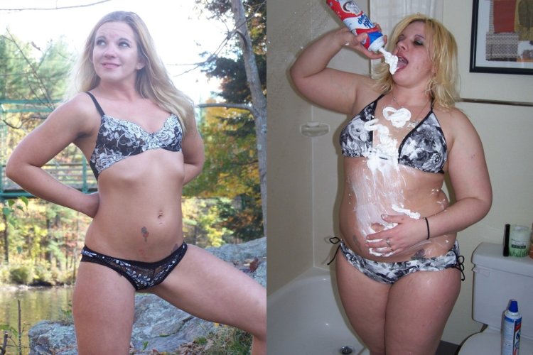 Fattened girls before and after