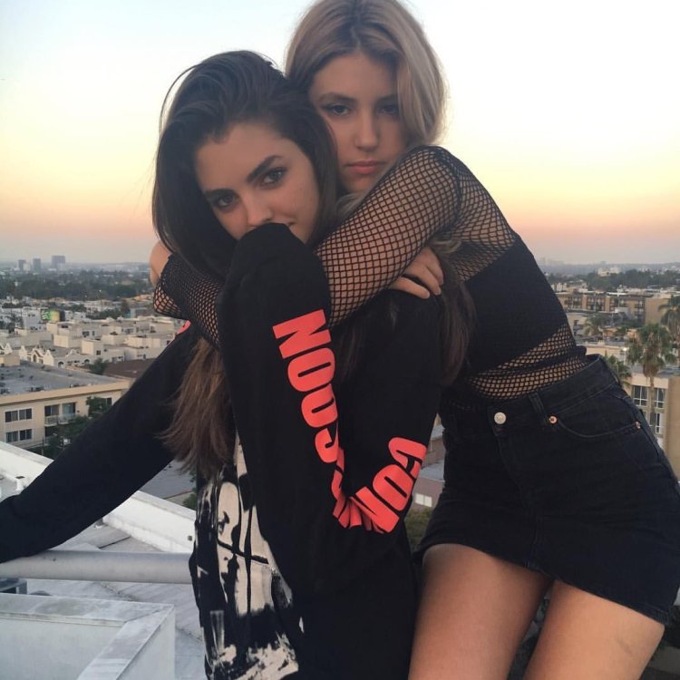 Selfies of two friends