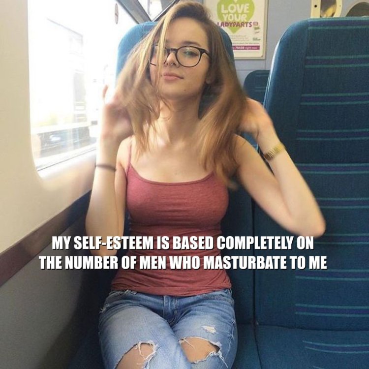 Girls without a bra in public transport