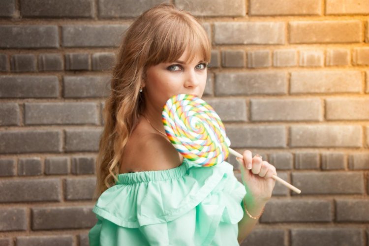 Girl with a lollipop