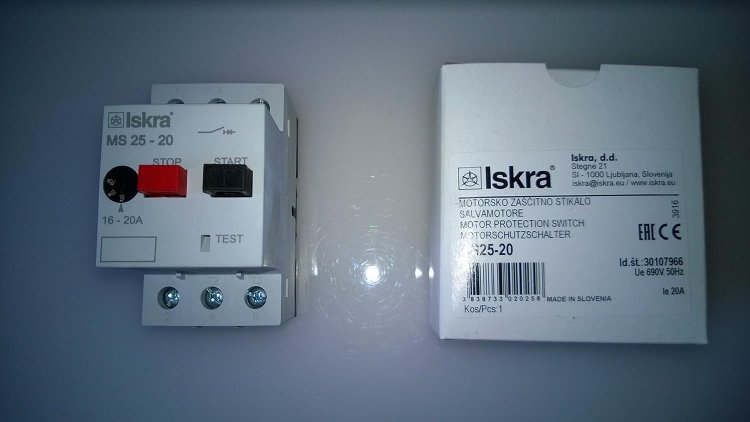 ISKRA MS25–16 automatic circuit breaker 10-16 A