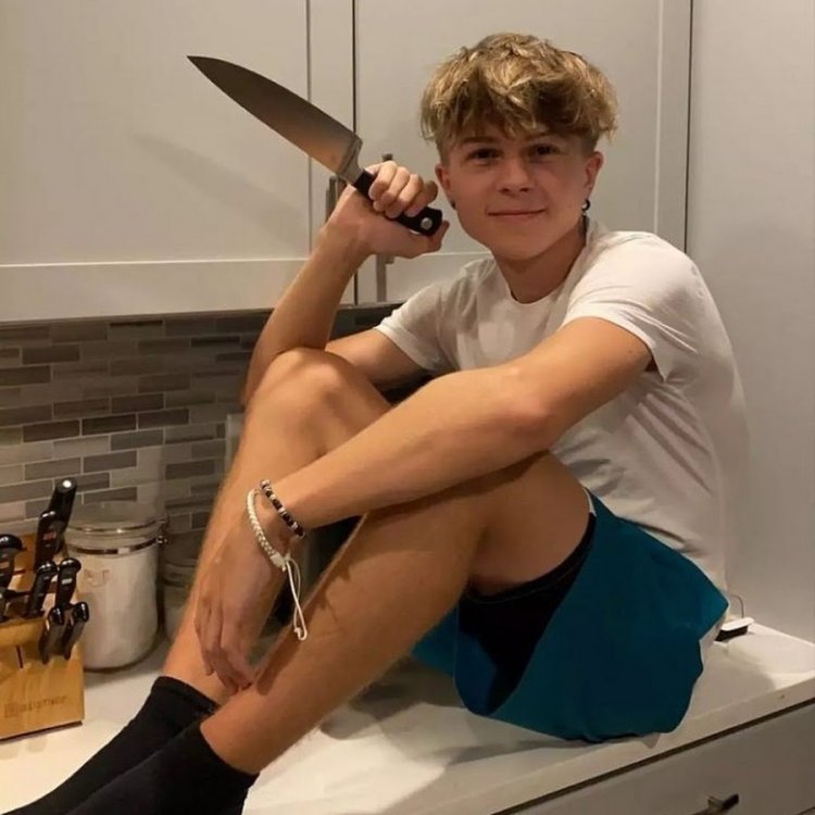 Dylan Hartman with a knife