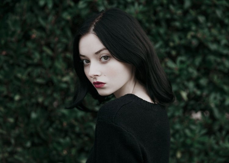 Pale black -haired girl