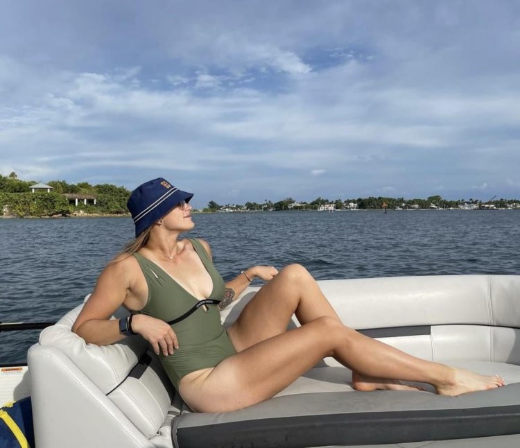 Ladies in swimwear in nature