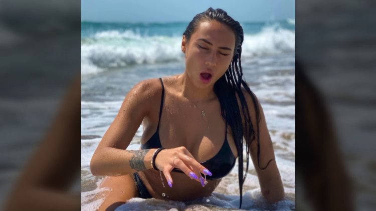 Astrid Hiren in a swimsuit