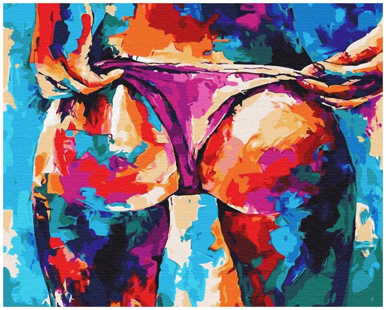 Women's buttocks in painting