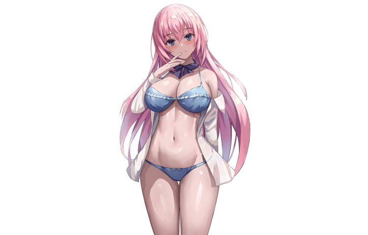 The breasts of anime girl n are jumping