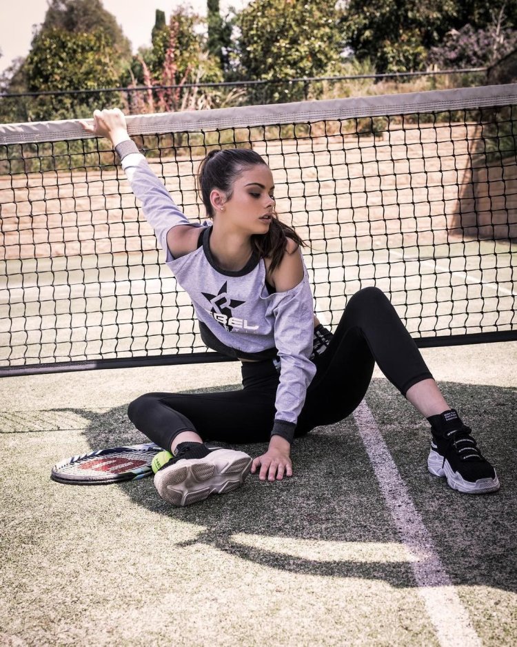 Meika Woollard in sportswear