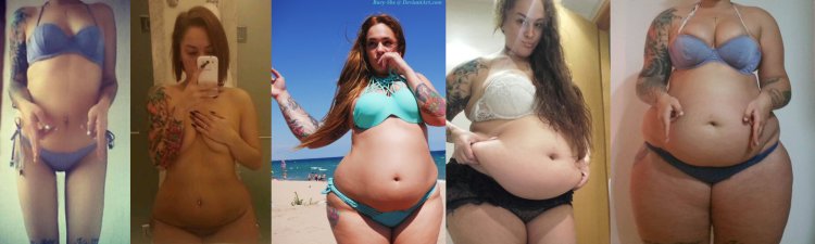 Weight Gain Girl Progression Feede Belly