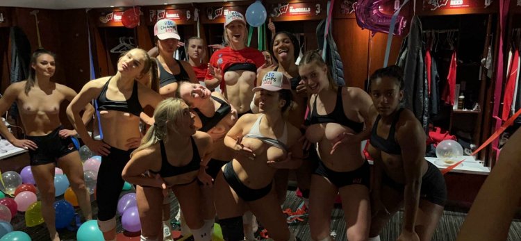 Female team in the locker room