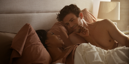 Grant Gastin in a woman's suit