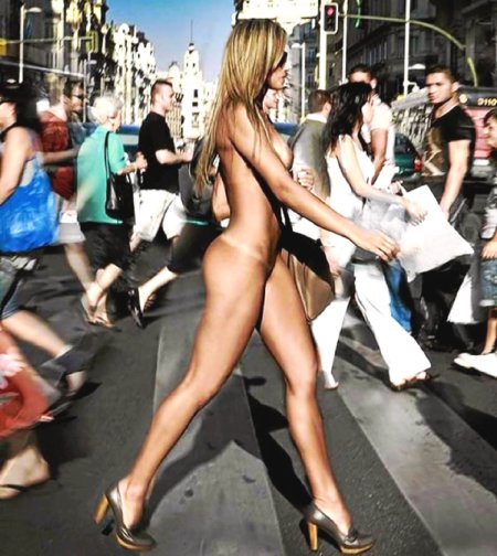 Naked girls in public