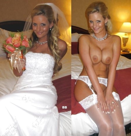 The bride is dressed and undressed