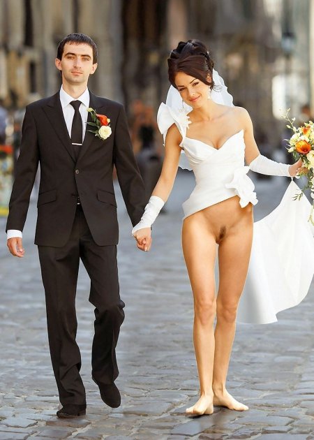 Brides without dresses and panties