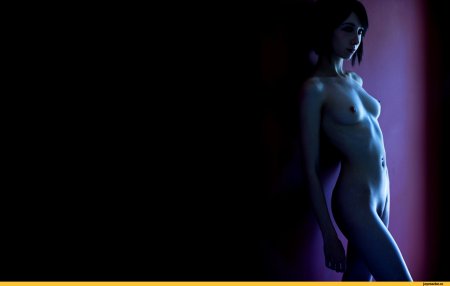 Completely naked women on a dark background