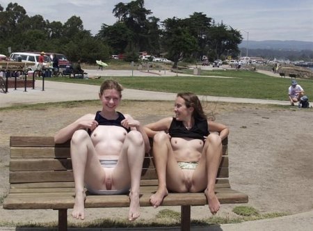 Showed pussy in a public place