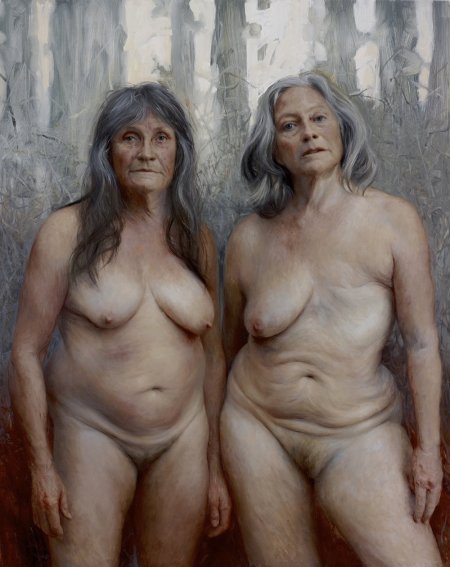 Naked elderly women