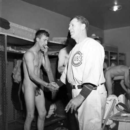 Vintage American Sport Men Naked in Locker Room