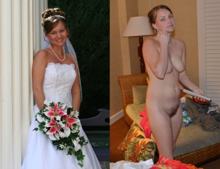Bride without panties at the wedding