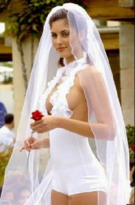 Brides in wedding dresses