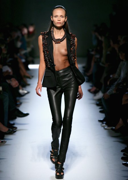 Model on the catwalk