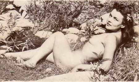 Naked women lying retro