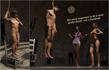 Hanged naked guys