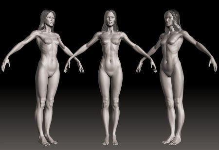 Naked women from different sides