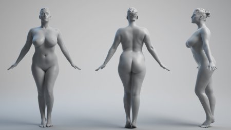 3D nude naked anatomy of mature full