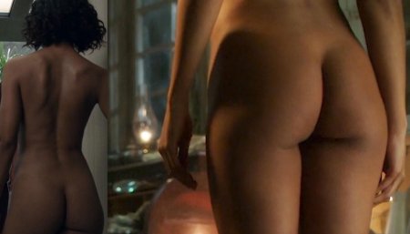 Luggling naked Tessa Thompson