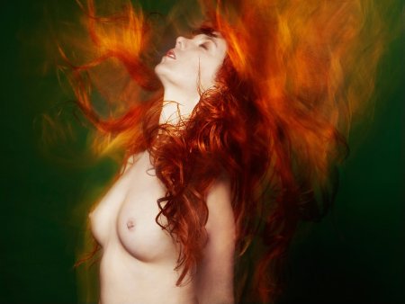 Red -haired beauties in the style of nude