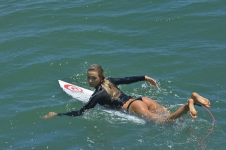 Alana Blanchard surfing