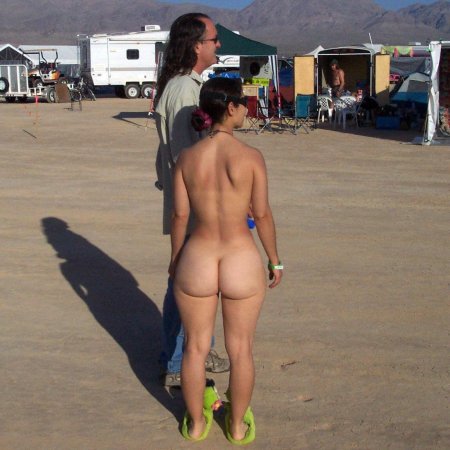 Naked ass on a common beach
