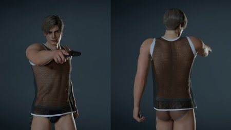 Resident Evil 2 remake Leon Naked
