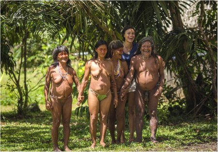 Naked wild tribes of the Amazon