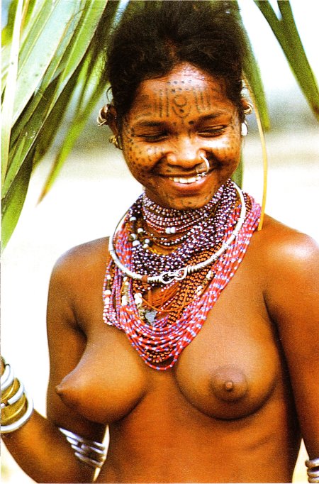 Tits of a woman from the tribe