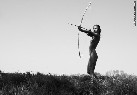 Photo shoot in the style of nude archers